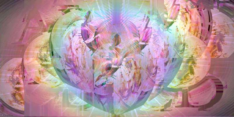 Heart Shards / Coeur Criqu / Corazn Agrietado / Gespaltenen Herz / Wareta Kokoro - an art work by T Newfields created in Nov. 2001